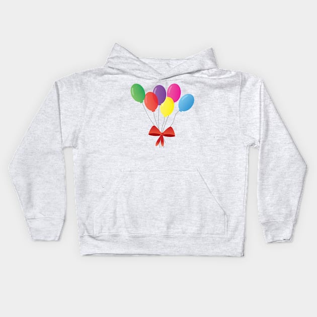 balloon bouquet - balloons set with red ribbon - cute and colorfull Kids Hoodie by sigdesign